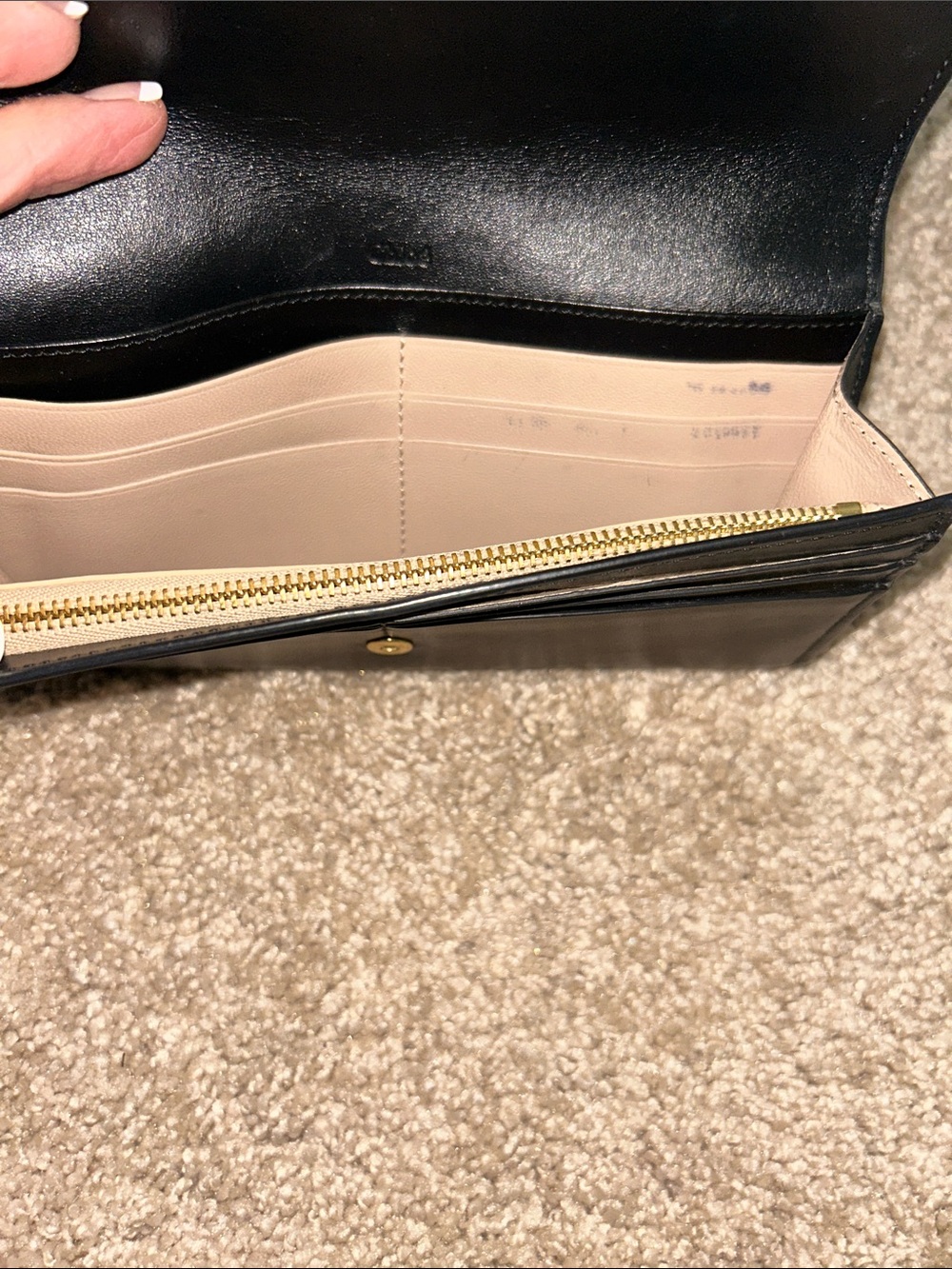 Chloe Black Leather Continental Wallet with Gold 'C' Hardware - Picture 10 of 16
